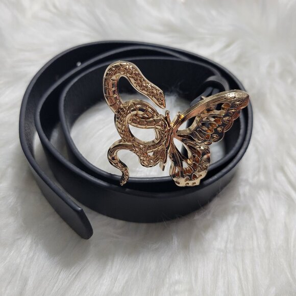 Snake/Butterfly Buckle Accent Belt